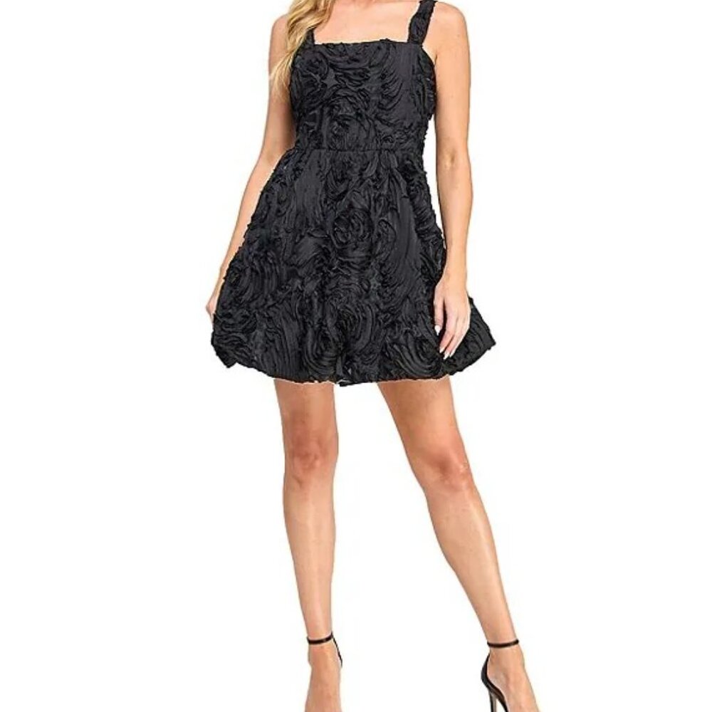 Layered With Love Eloise‎ 3D Floral Jacquard Balloon Mini Dress SZS NWT